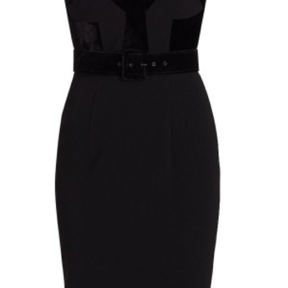 Sergio Hudson
Belted Velvet Embellished Dress, Onyx, Size 8